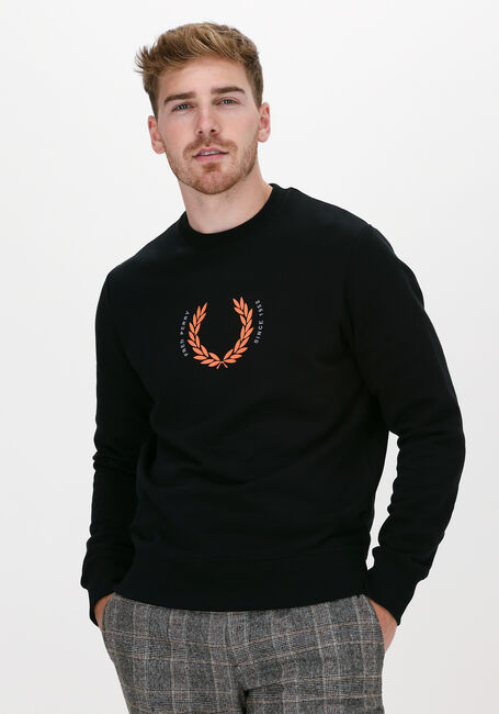 Zwarte FRED PERRY Sweater LAUREL WREATH SWEATSHIRT - large