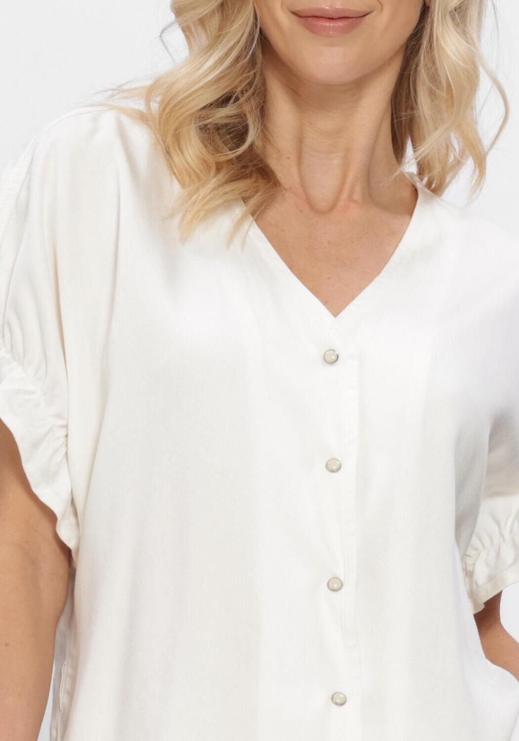 Witte OBJECT Tops & T-shirts OBJFRAME 2/4 V-NECK RE TOP - large