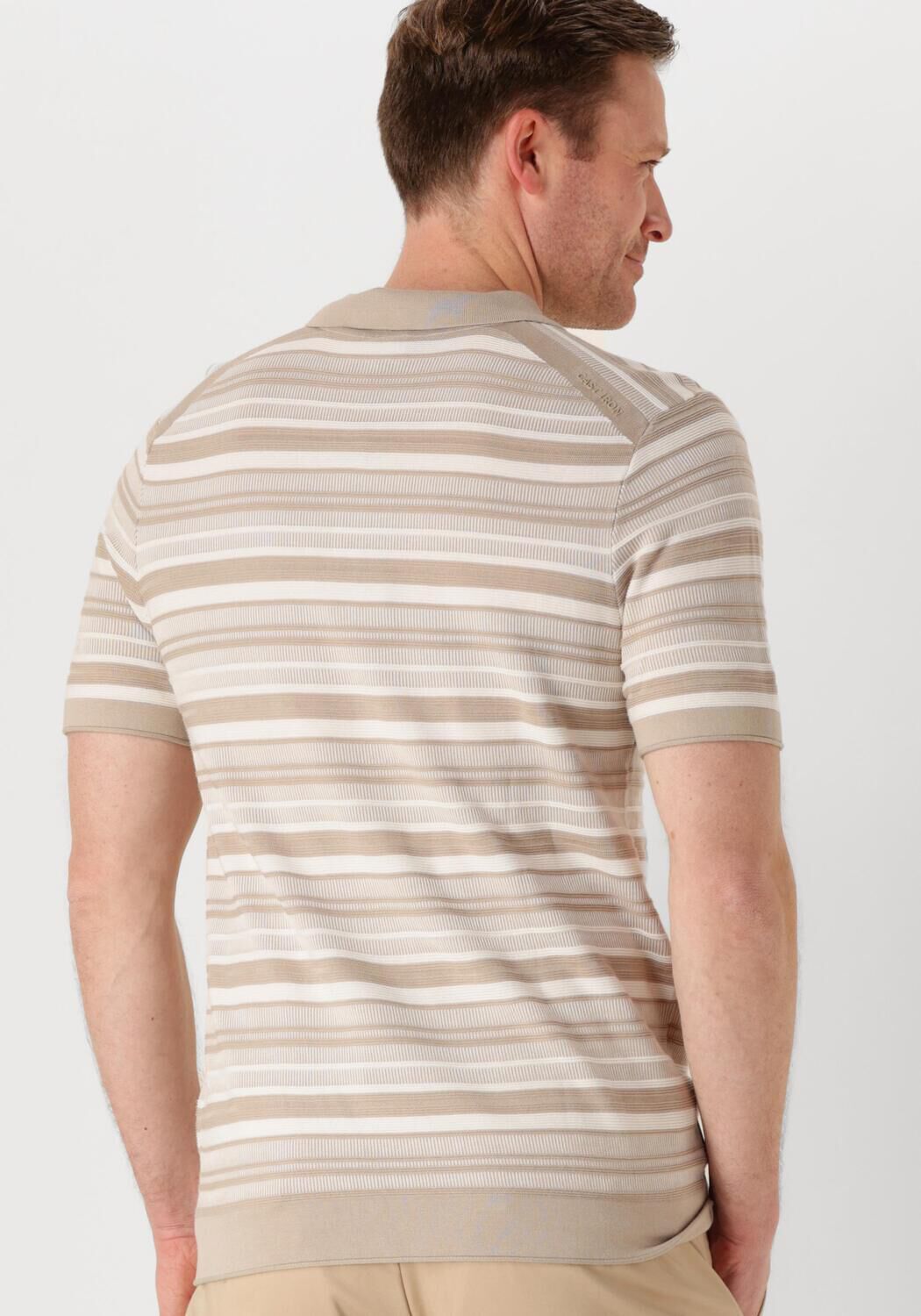 CAST IRON Heren Polo's & T-shirts Short Sleeve Polo Cotton Modal Zand