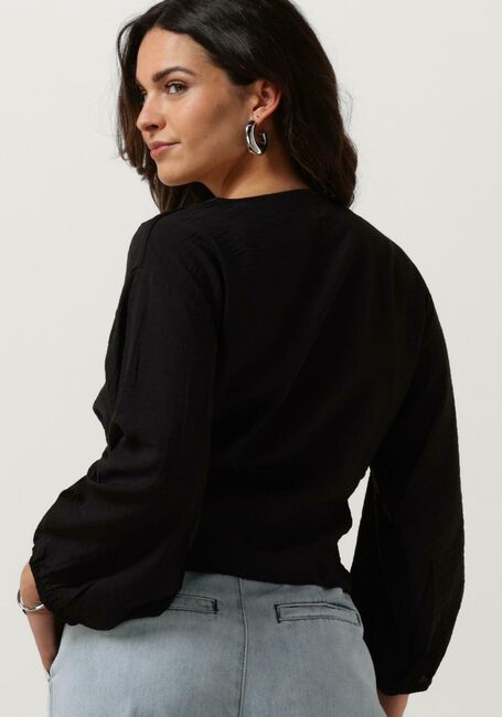Zwarte MSCH COPENHAGEN Blouses MSCHAUDIA 3/4 WRAP TOP - large