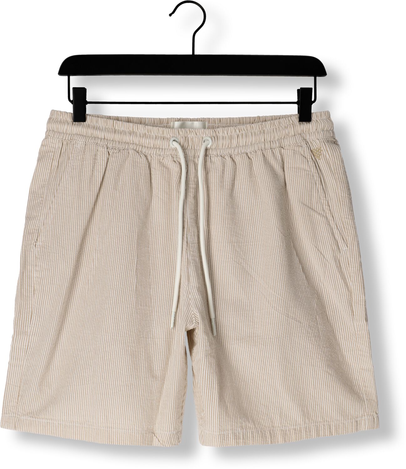 PURE PATH Heren Broeken Seersucker Short With Cords And Front Pockets Taupe