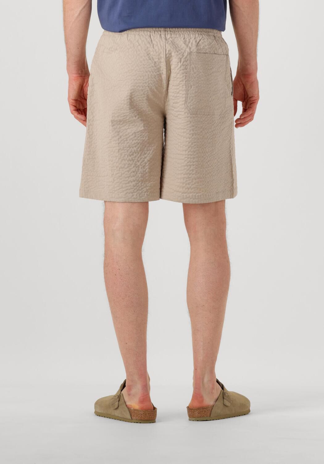 SELECTED HOMME Heren Broeken Slhloose-ace Seersucker String Shorts Beige