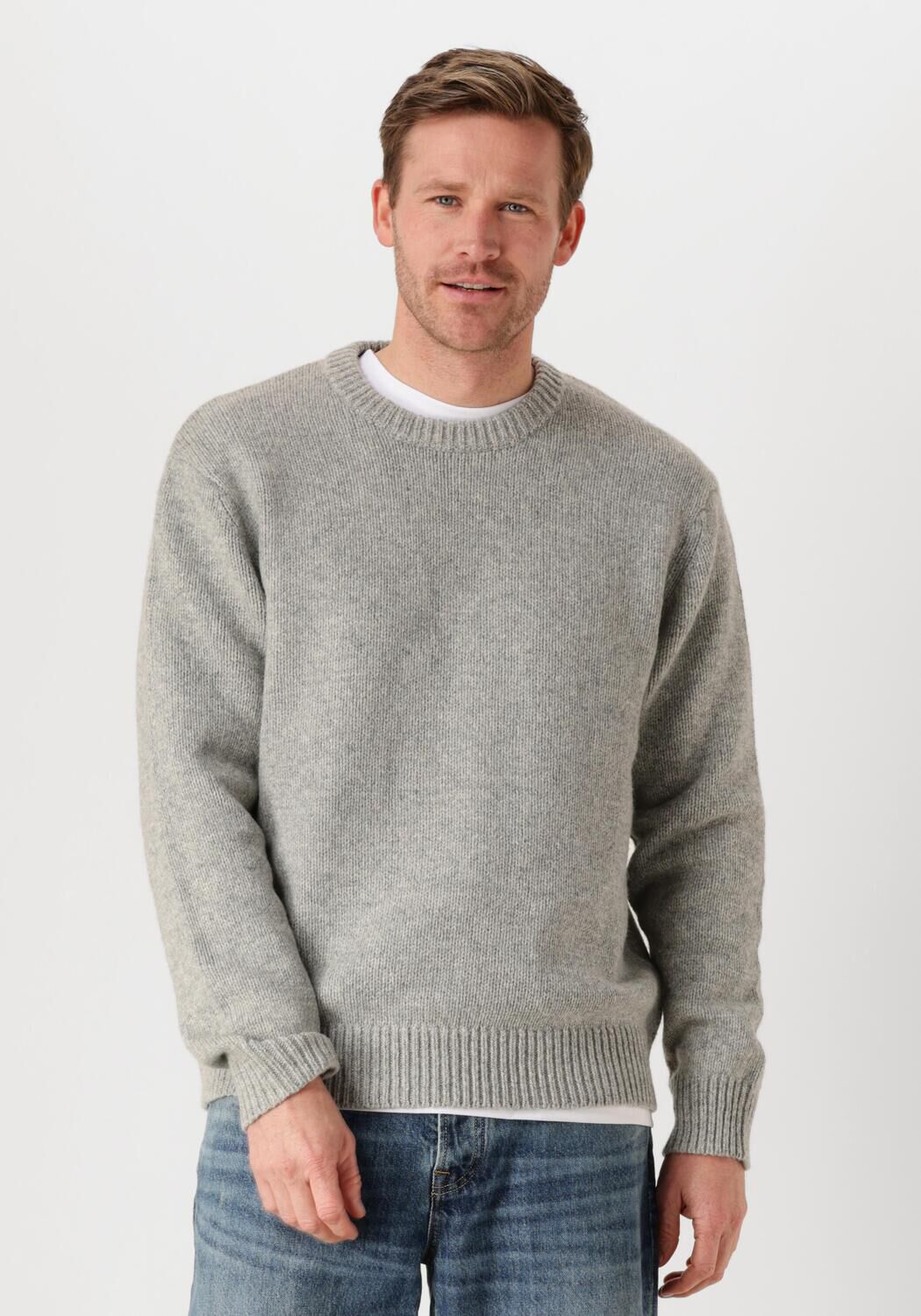 SELECTED HOMME Heren Truien & Vesten Slhcody Ls Knit Relaxed Crew Neck Lichtgrijs