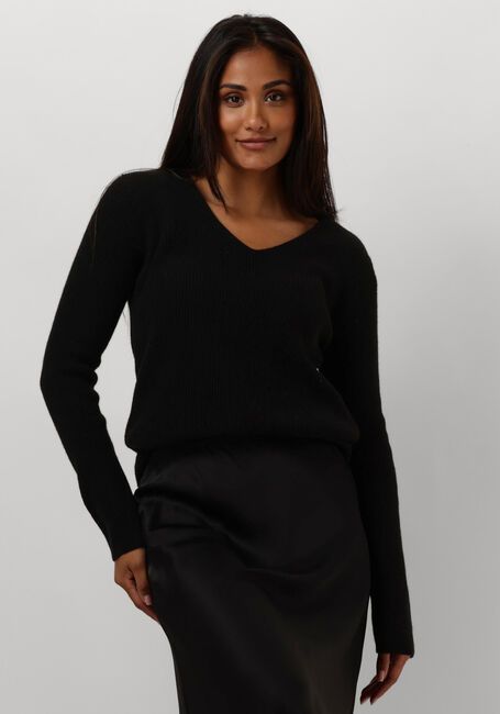 Zwarte RESORT FINEST Trui V-NECK RIB KNIT - large