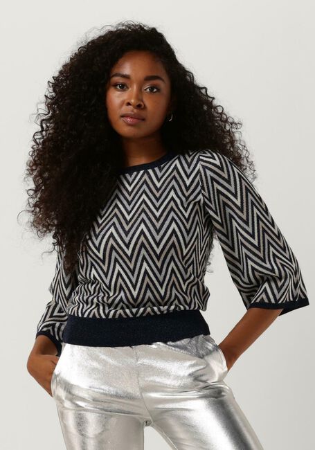Donkerblauwe NEO NOIR Trui JOHANNA POINT KNIT BLOUSE - large