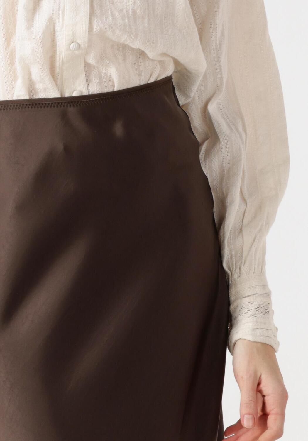 NEO NOIR Dames Rokken Vicky Heavy Sateen Skirt Bruin