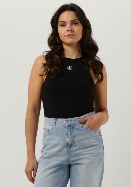 Zwarte CALVIN KLEIN Top MICRO MONOLOGO RACER BACK - large