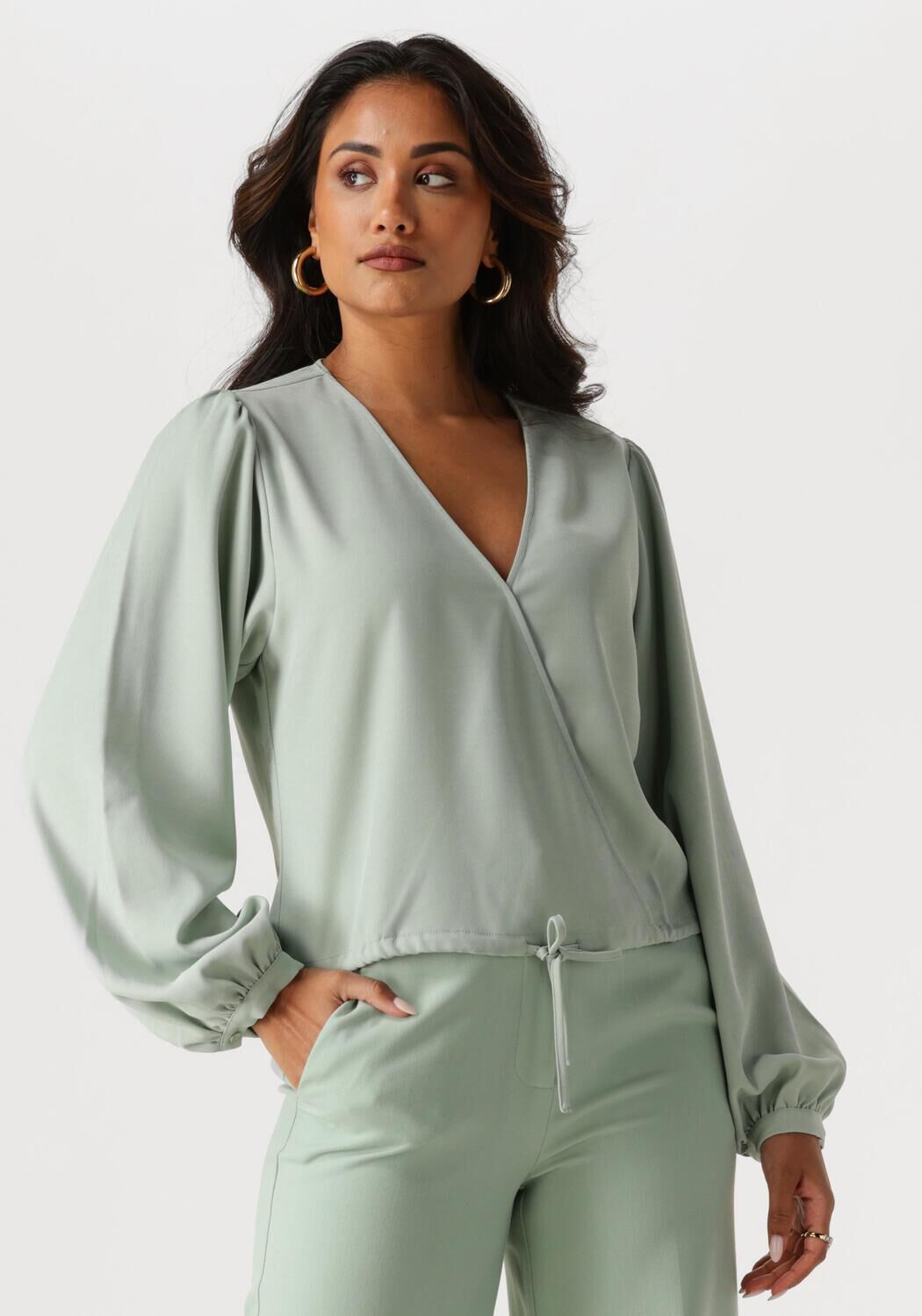 ANOTHER LABEL Dames Blouses Salem Top L s Groen