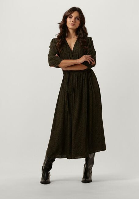 Donkergroene SCOTCH & SODA Midi jurk MIDI WRAP DRESS - large