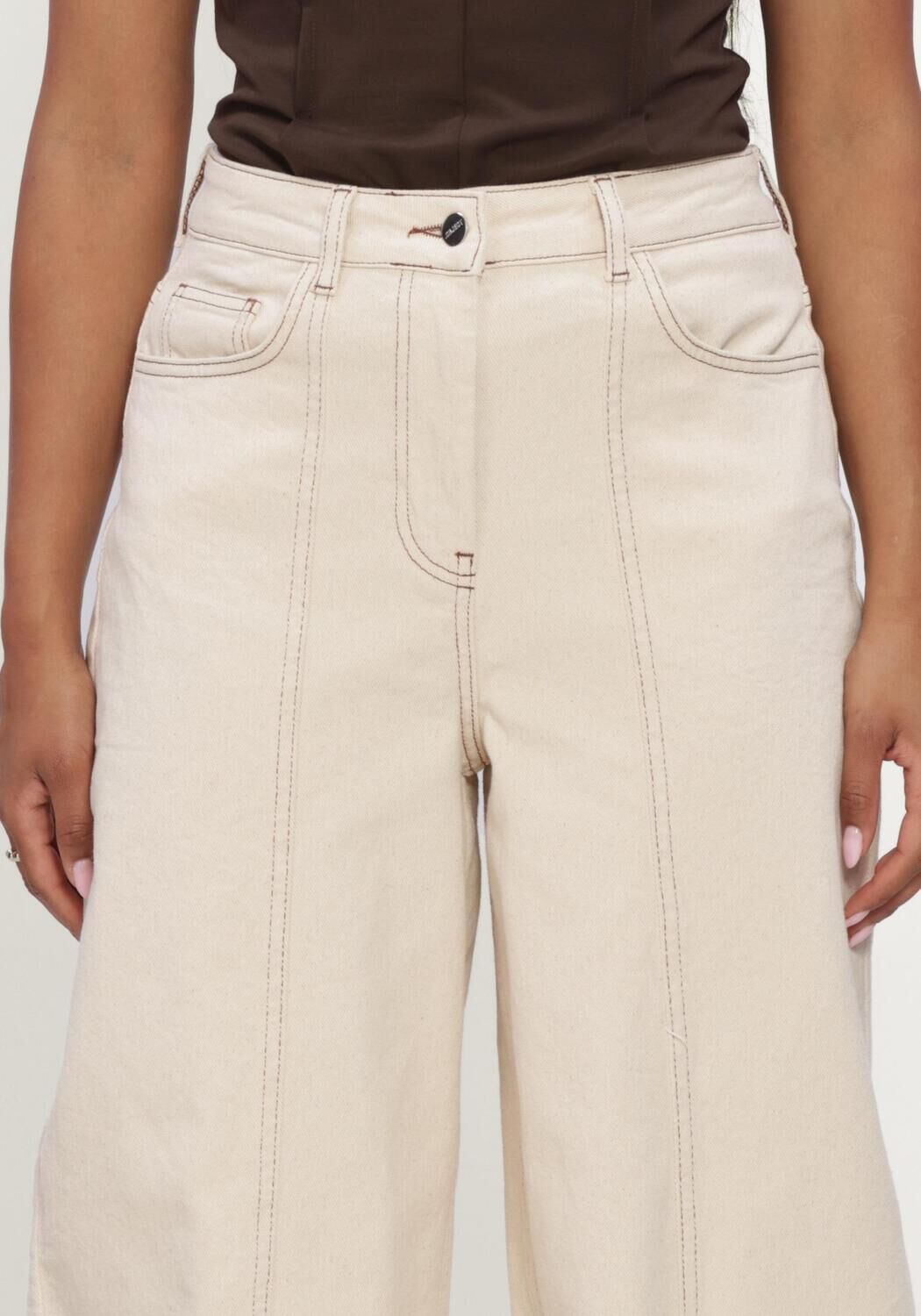 Beige OBJECT Wide jeans OBJRABEA MW LO BARREL JEANS E - large
