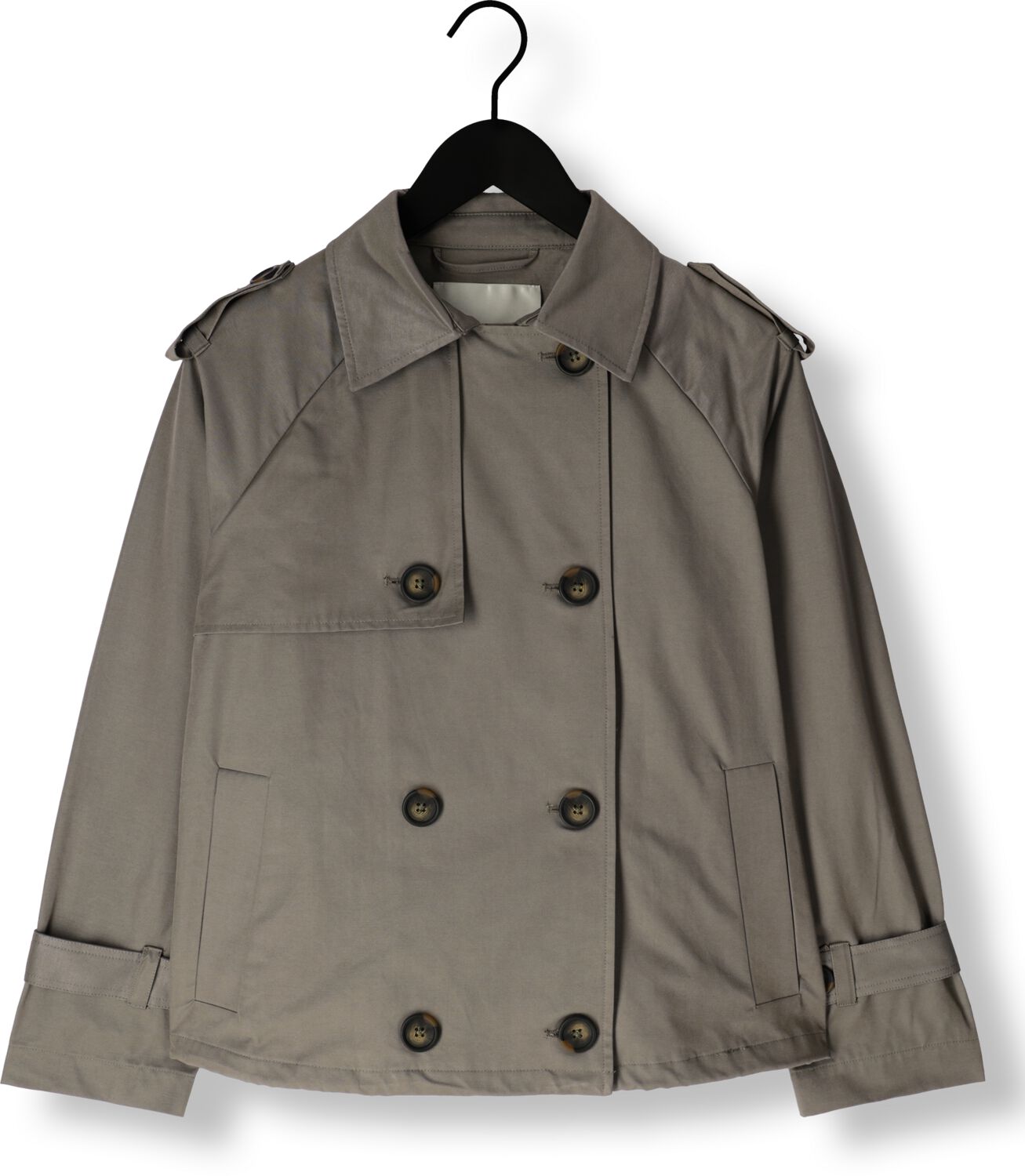 MY ESSENTIAL WARDROBE Dames Jassen Miramw Short Trenchcoat Olijf