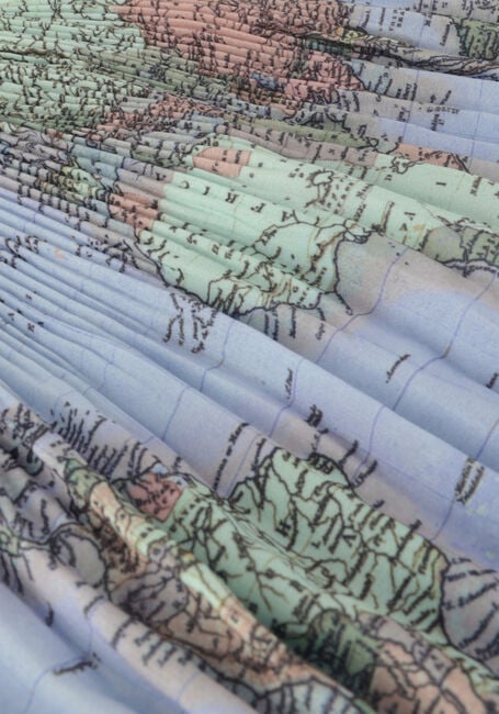 Blauwe NONO Minirok NULAN WORLD MAP SHORT PLISSEE SKIRT Blauwe NONO Minirok NULAN WORLD MAP SHORT PLISSEE SKIRT - large
