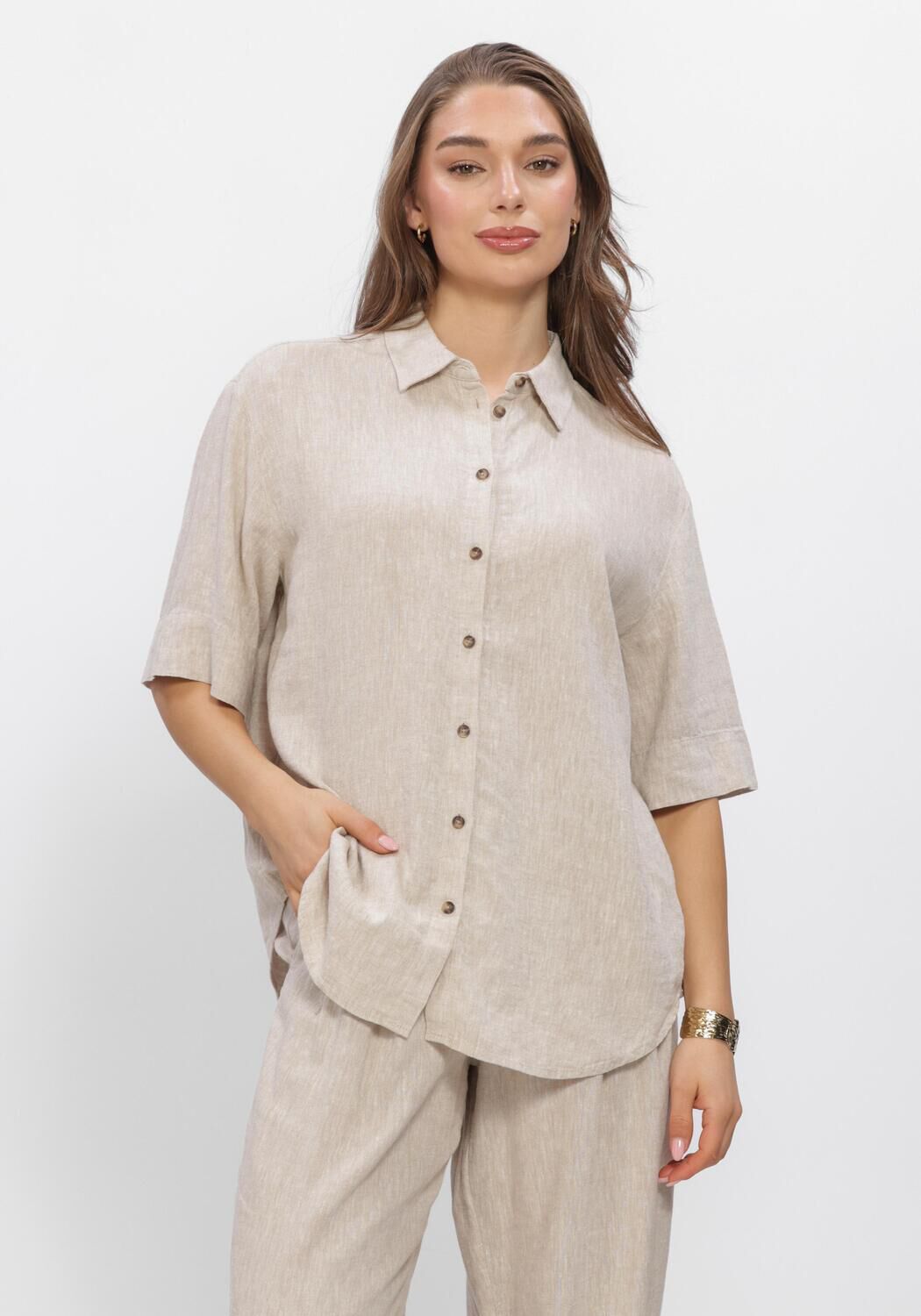 Zand MSCH COPENHAGEN Blouses MSCHVIANA GINIA 3/4 SHIRT - large