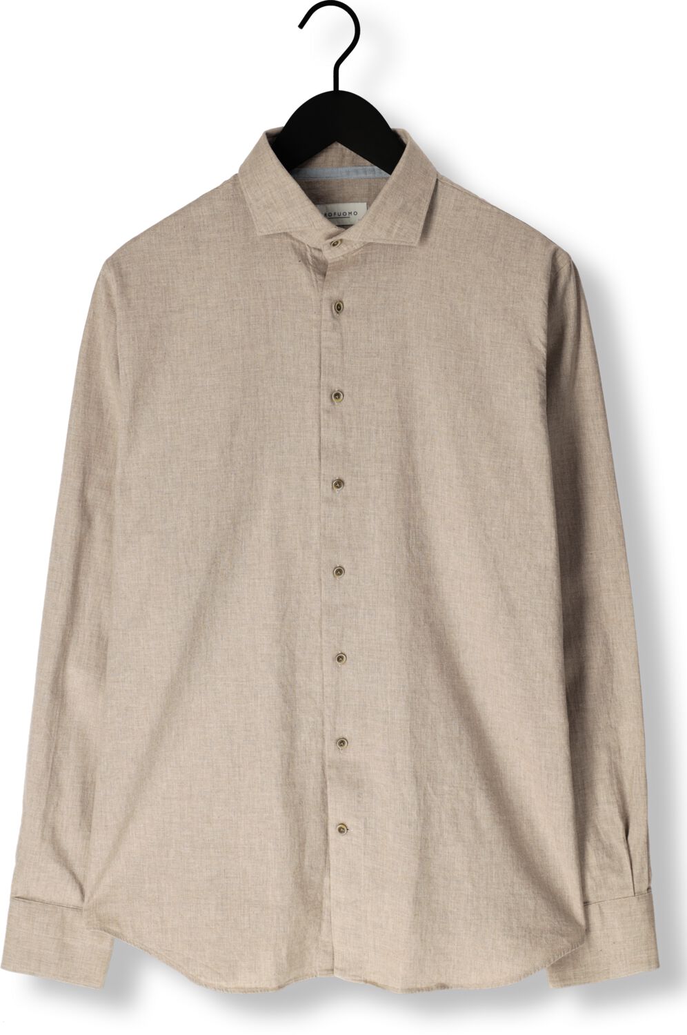 PROFUOMO Heren Overhemden Shirt Cutaway Sc Cotton Linnen Beige