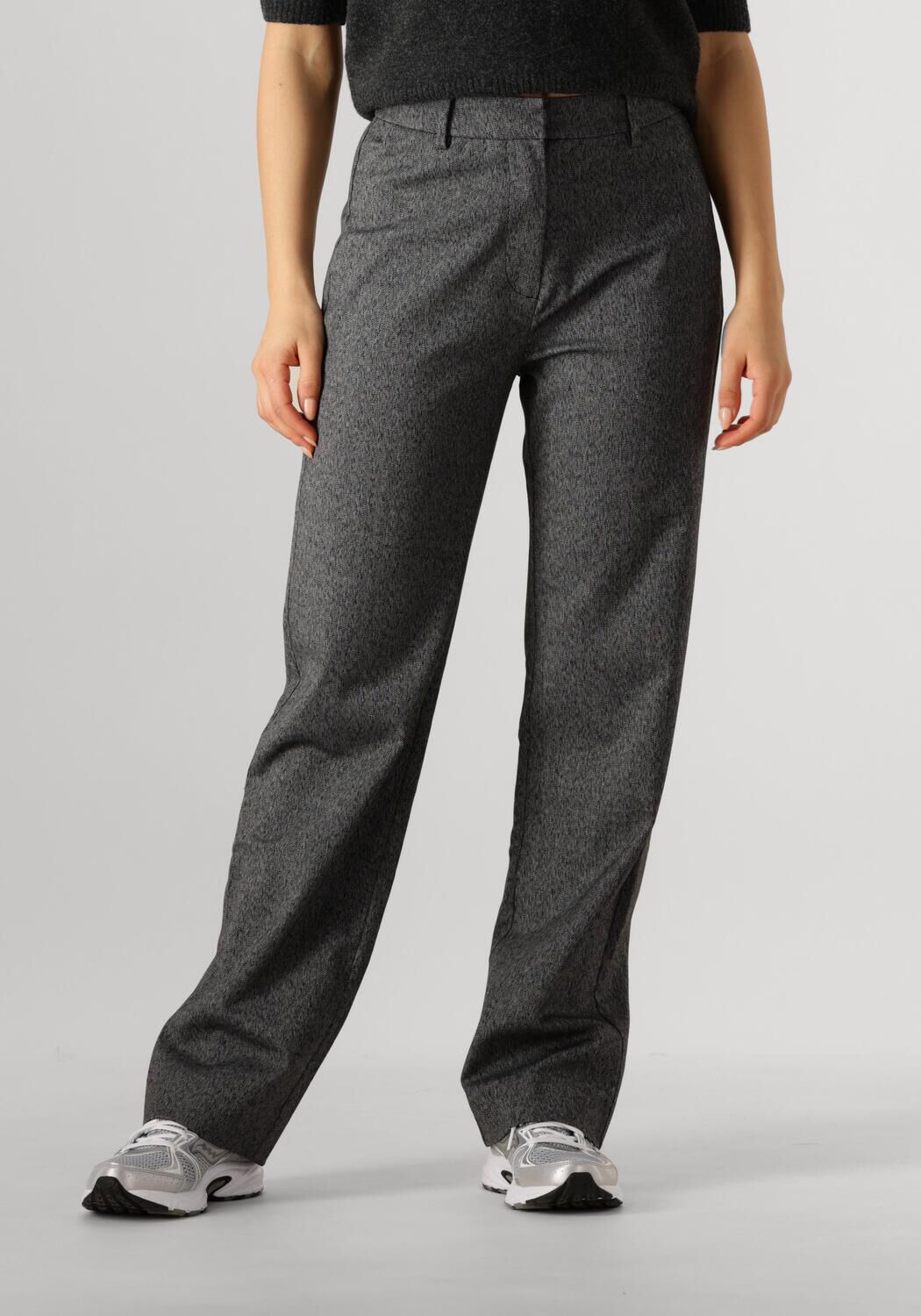 Envii Visgraat Broek Rechte pasvorm Zakken Rits Gray Dames