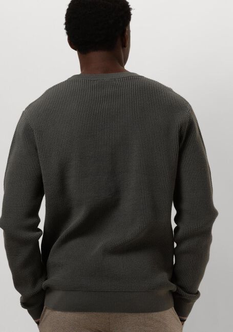 Groene FRED PERRY Trui WAFFLE STITCH CREW NECK JUMPER - large