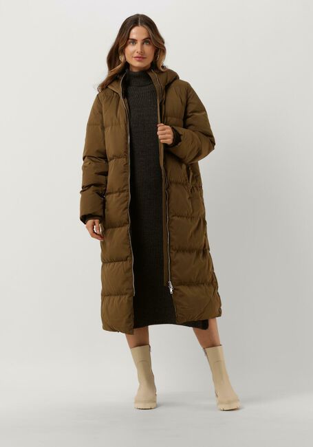 Olijf Y.A.S. Gewatteerde jas YASPUFFA LONG DOWN COAT - large
