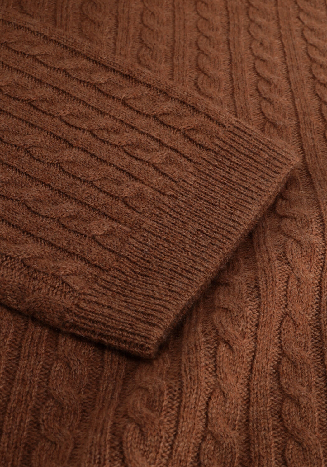 Cognac TOMMY HILFIGER Coltrui SOFT WOOL AO CABLE ROLL-NK SWT - large