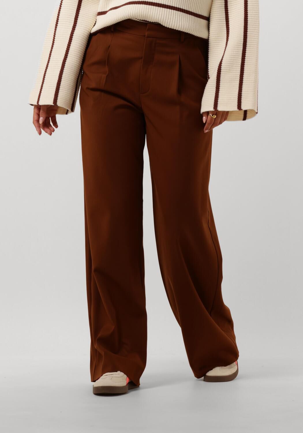 GESTUZ Dames Broeken Paulagz Mw Wide Pants Bruin