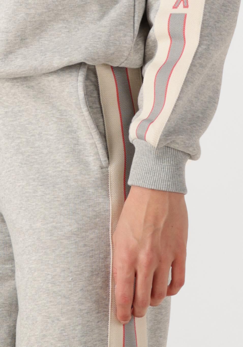 ALIX THE LABEL Dames Broeken Ladies Knitted Side Tape Wide Leg Sweat Pants Grijs