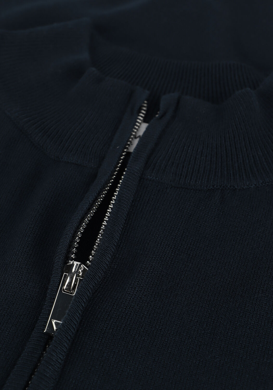 Donkerblauwe PUREWHITE Trui ESSENTIAL KNIT HALF ZIP LS - large