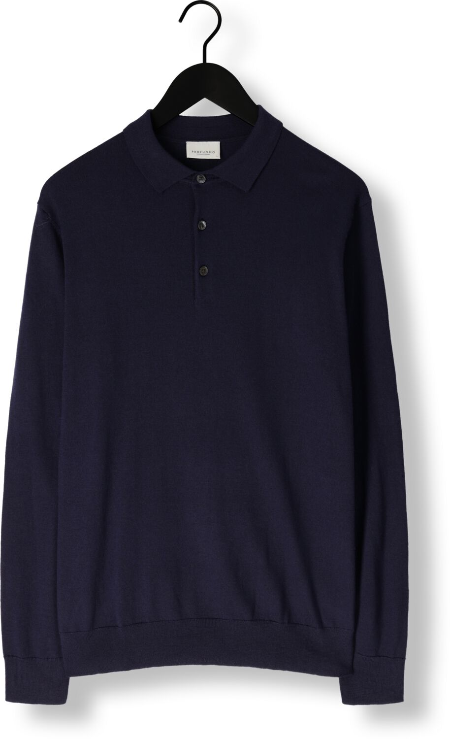 PROFUOMO Heren Polo's & T-shirts Polo Long Sleeve Donkerblauw