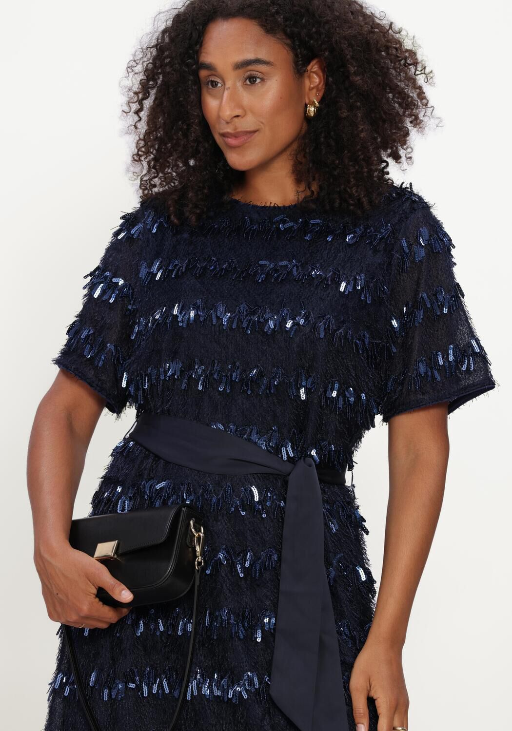 Donkerblauwe POM AMSTERDAM Mini jurk INEZ ETERNAL BLUE - large