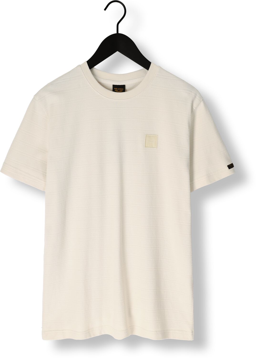 PME LEGEND Heren Polo's & T-shirts Short Sleeve R-neck Jacquard Stripes Beige