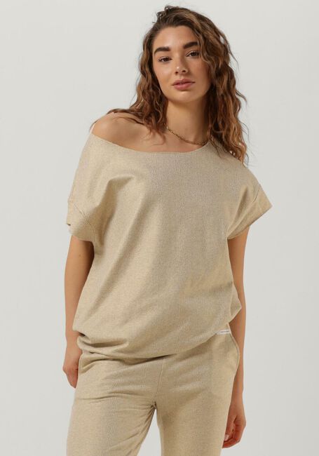 Beige 10DAYS Top SHORT SLEEVE SWEATER FOIL - large