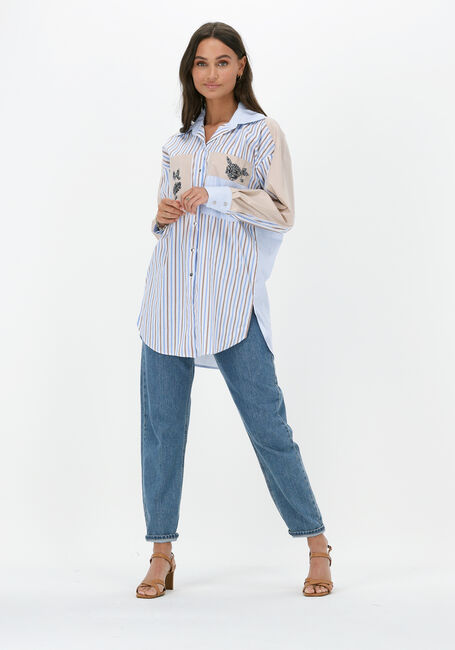 Lichtblauwe ACCESS Blouses SHIRT WITH COMBO OF STRIPES AND EMBROIDERY - large