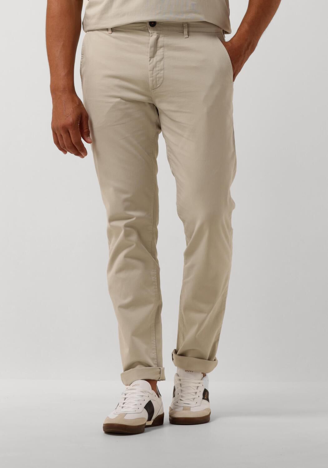 BOSS Heren Broeken Chino_slim Zand