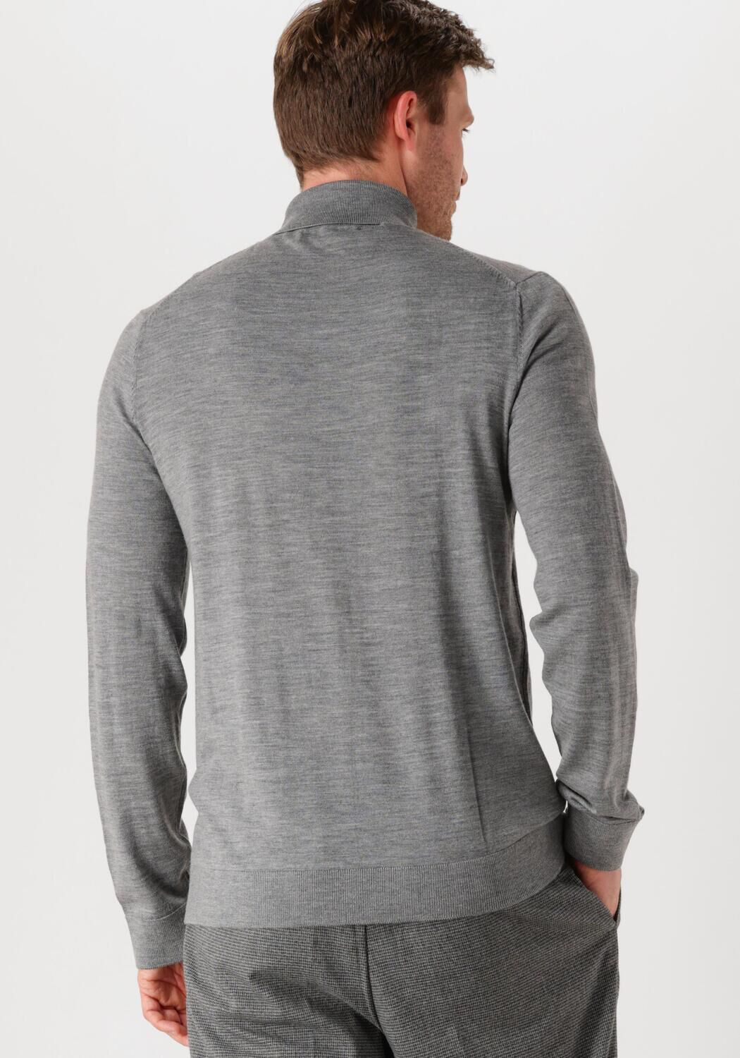 SELECTED HOMME Heren Truien & Vesten Slhtray Ls Knit Merino Roll Neck Grijs