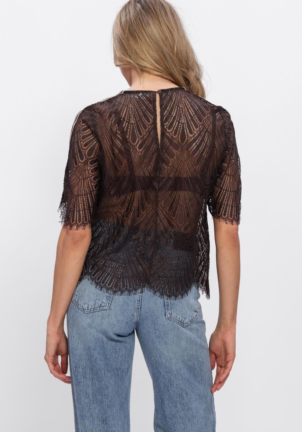 Bruine CO'COUTURE Blouses LETICC LACE BLOUSE - large