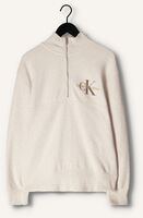 Lichtgrijze CALVIN KLEIN Trui MONOLOGO WAFFLE HALF ZIP HWK Lichtgrijze CALVIN KLEIN Trui MONOLOGO WAFFLE HALF ZIP HWK - medium