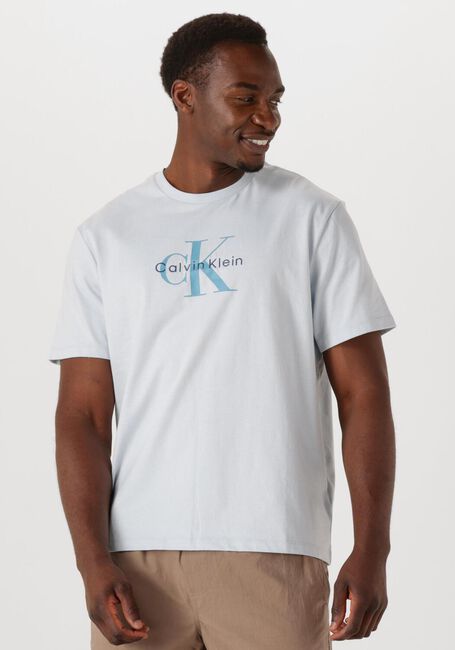 Lichtblauwe CALVIN KLEIN T-shirt SS HERO MONOLOGO TEE 20S - large