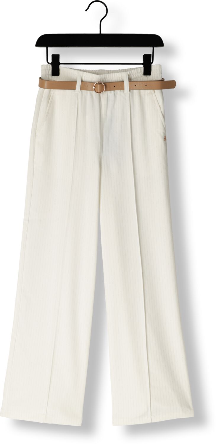 NONO Meisjes Broeken Sayla Girls Pants Pinstripe White Ecru