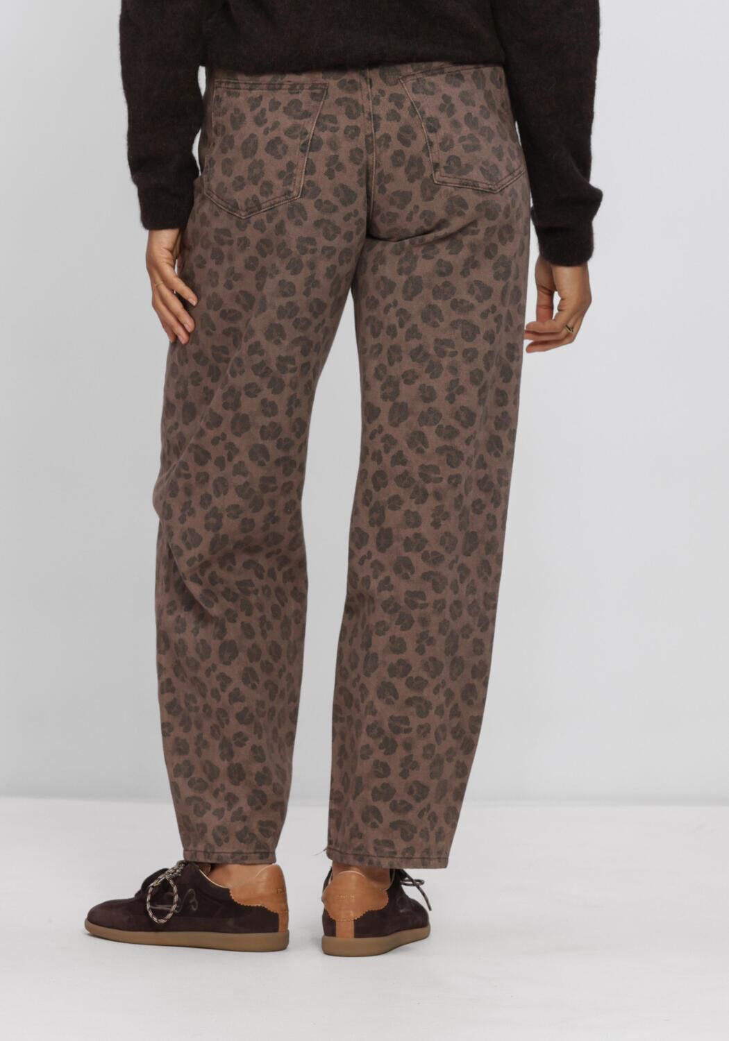 Bruine BY-BAR Wijde broek LEW CHEETAH CHOCOLATE PANTS - large