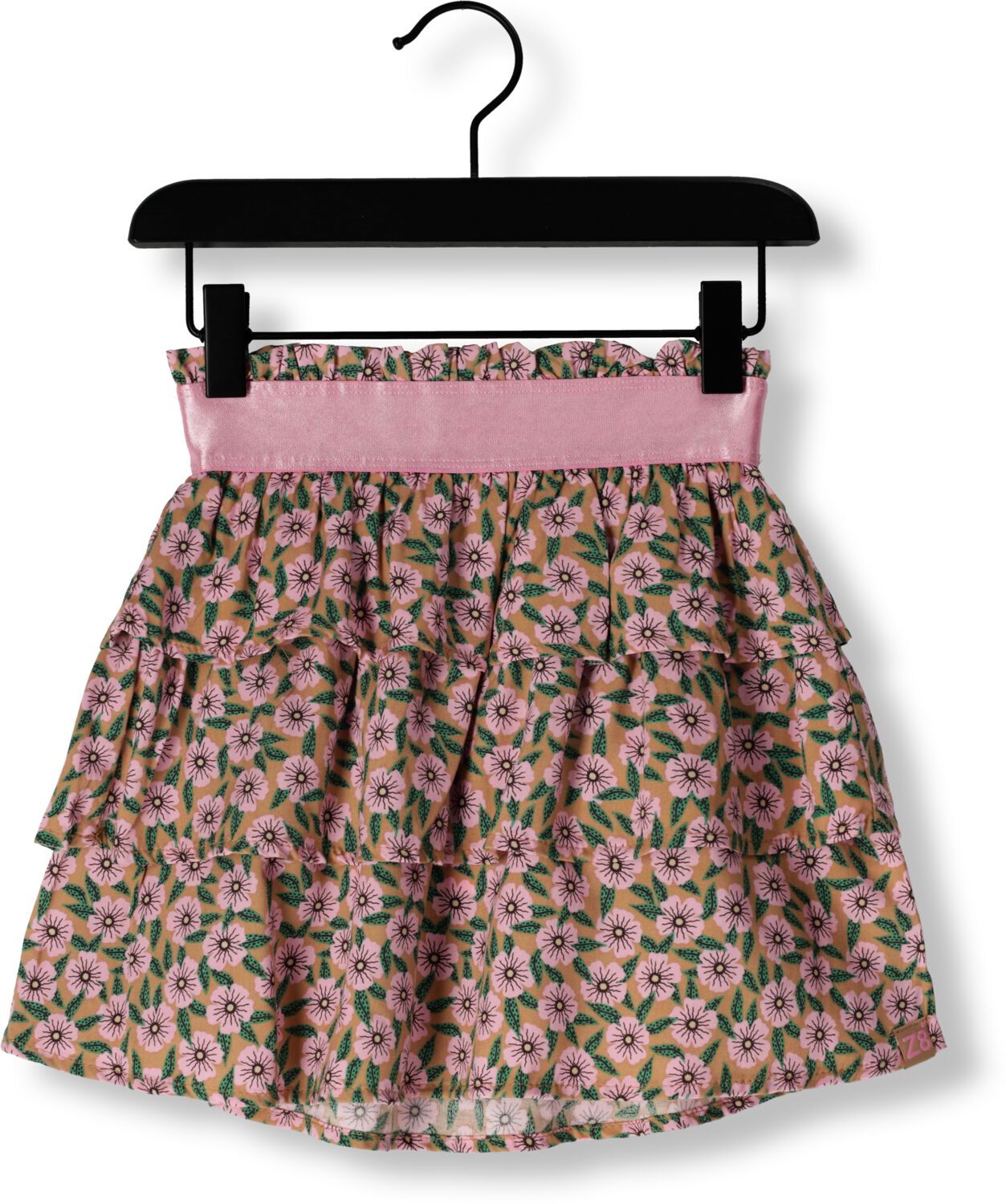 Z8 kids strokenrok Elleen met bloemenprint roze groen beige