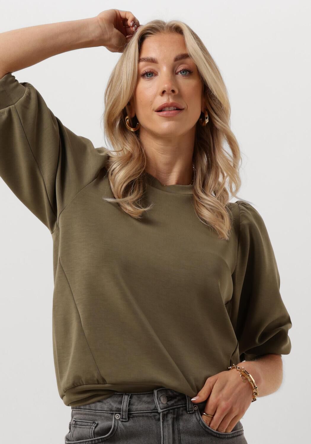 SELECTED FEMME Dames Truien & Vesten Slftenny 3 4 Sweat Top Groen