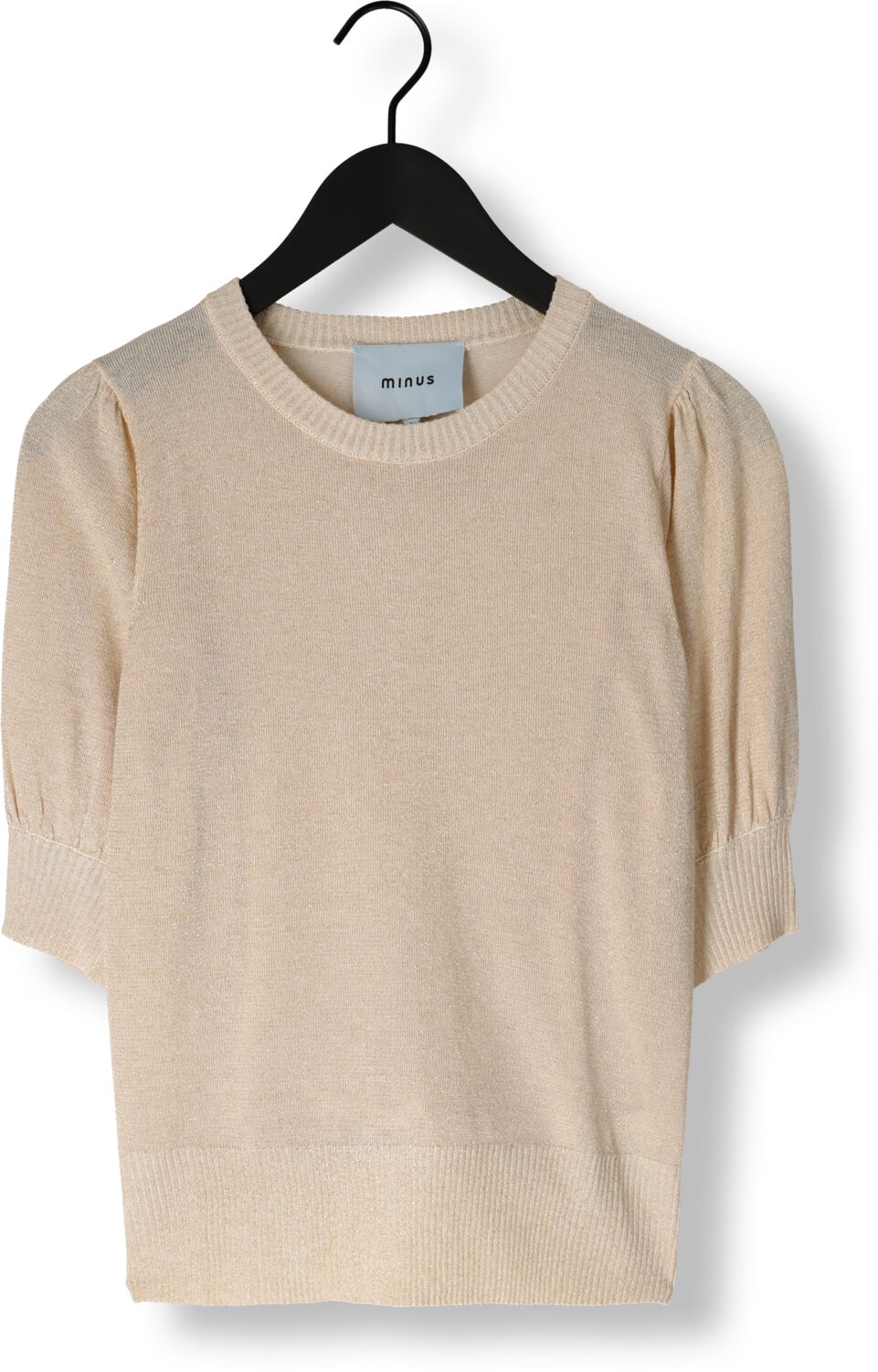 MINUS Dames Tops & T-shirts Liva Puff Sleeve Metallic Knit Pullover Goud
