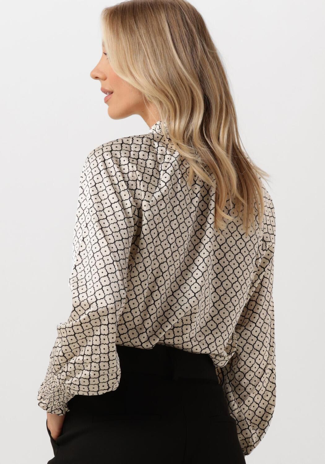 NEO NOIR Dames Blouses Stone Moroccan Tile Blouse Ecru