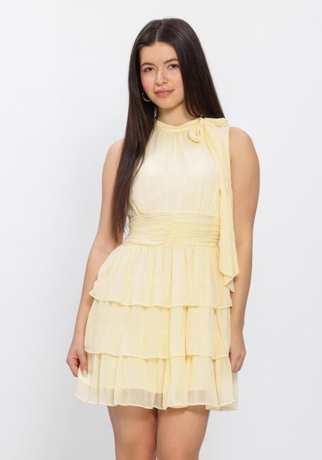 Butter yellow NEO NOIR Mini jurk MAY SOLID CHIFFON DRESS - large