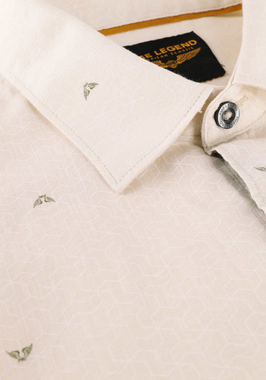 Beige PME LEGEND Casual overhemd LONG SLEEVE SHIRT PRINT ON CTN SLUB - large