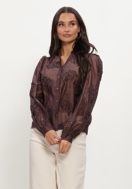 Bruine NUKUS Blouses ANTONELLA BLOUSE PAILLET FLOWER: - large