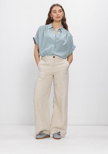 Blauwe SUMMUM Blouses BLOUSE SHORT SLEEVES VISCOSE COTTON - large