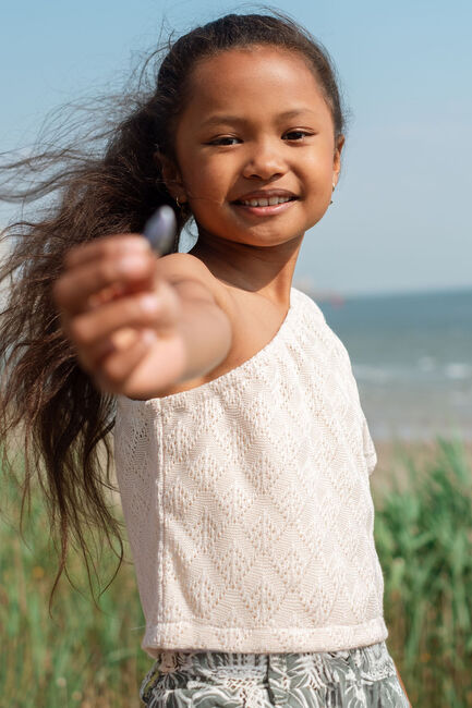 Ecru LIKE FLO Top CASSIE ONE SHOULDER TOP - large