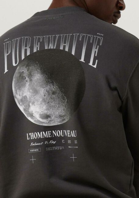 Grijze PUREWHITE Trui CREWNECK WITH BIG BACK PRINT - large