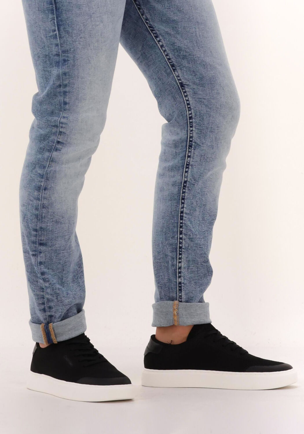 Zwarte CALVIN KLEIN Lage sneakers LOW TOP LACE UP KNIT - large