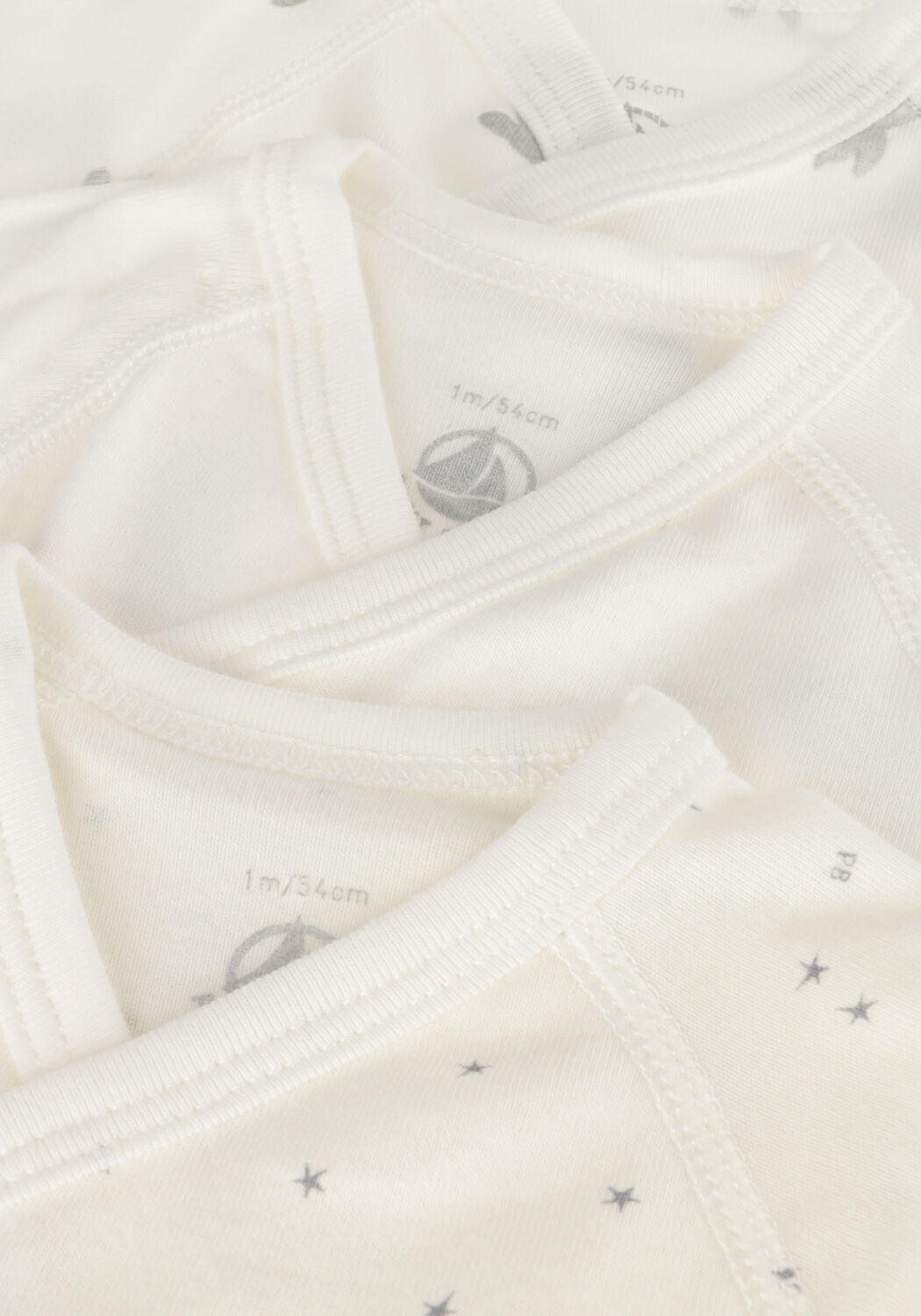 PETIT BATEAU Baby Rompers 3 Bodies Naiss Ml Wit