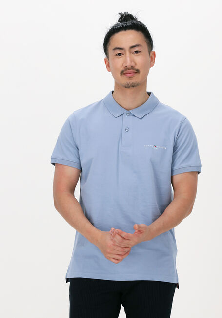 Lichtblauwe TOMMY HILFIGER Polo CLEAN JERSEY SLIM POLO - large